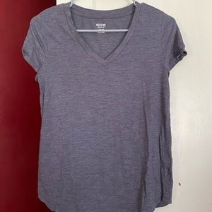 Blue T-shirt with black specks